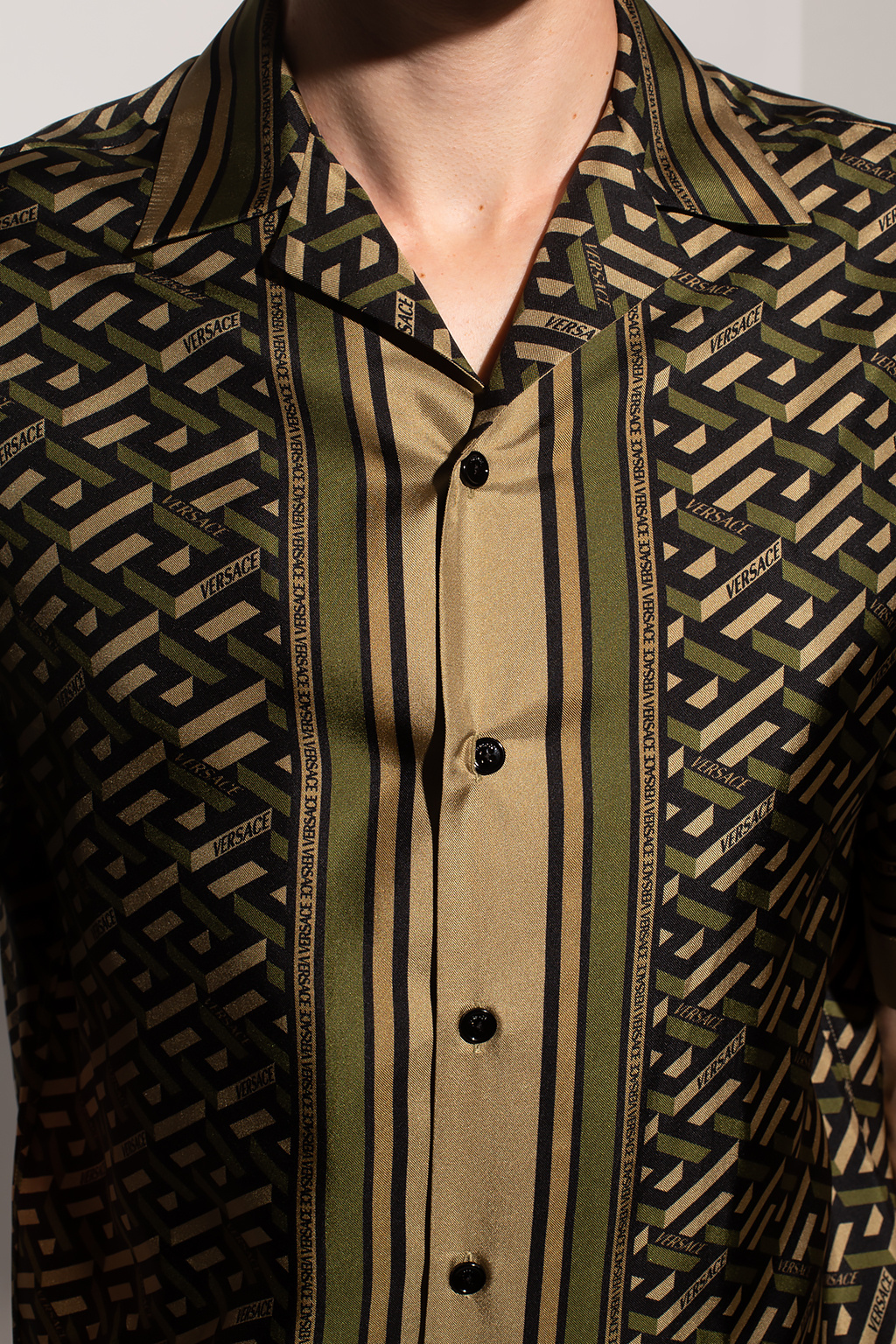 striped raw-finish cotton shirt | Men's Clothing